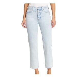 Pistola Charlie buttonfly high rise rennie Light Wash Straight Leg Jeans